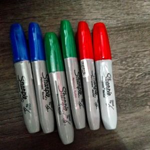 Lot (6) Chisel Sharpies Green, Red & Blu